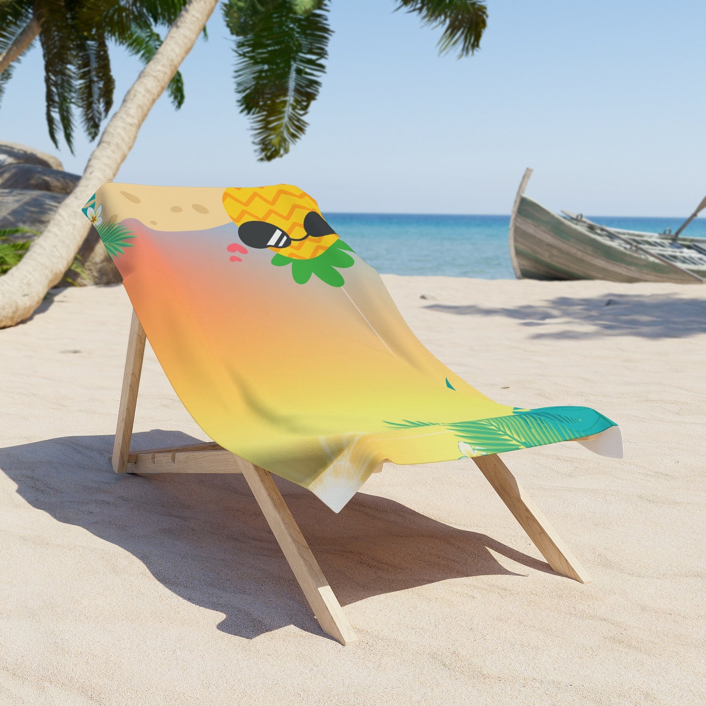 The Godly Lily Pads Sunny Pineapple Beach Towel, Summer Pool Accessory, Cute Beach Gear, Vacation Essential, Tropical Towel, Fun Beach Gift