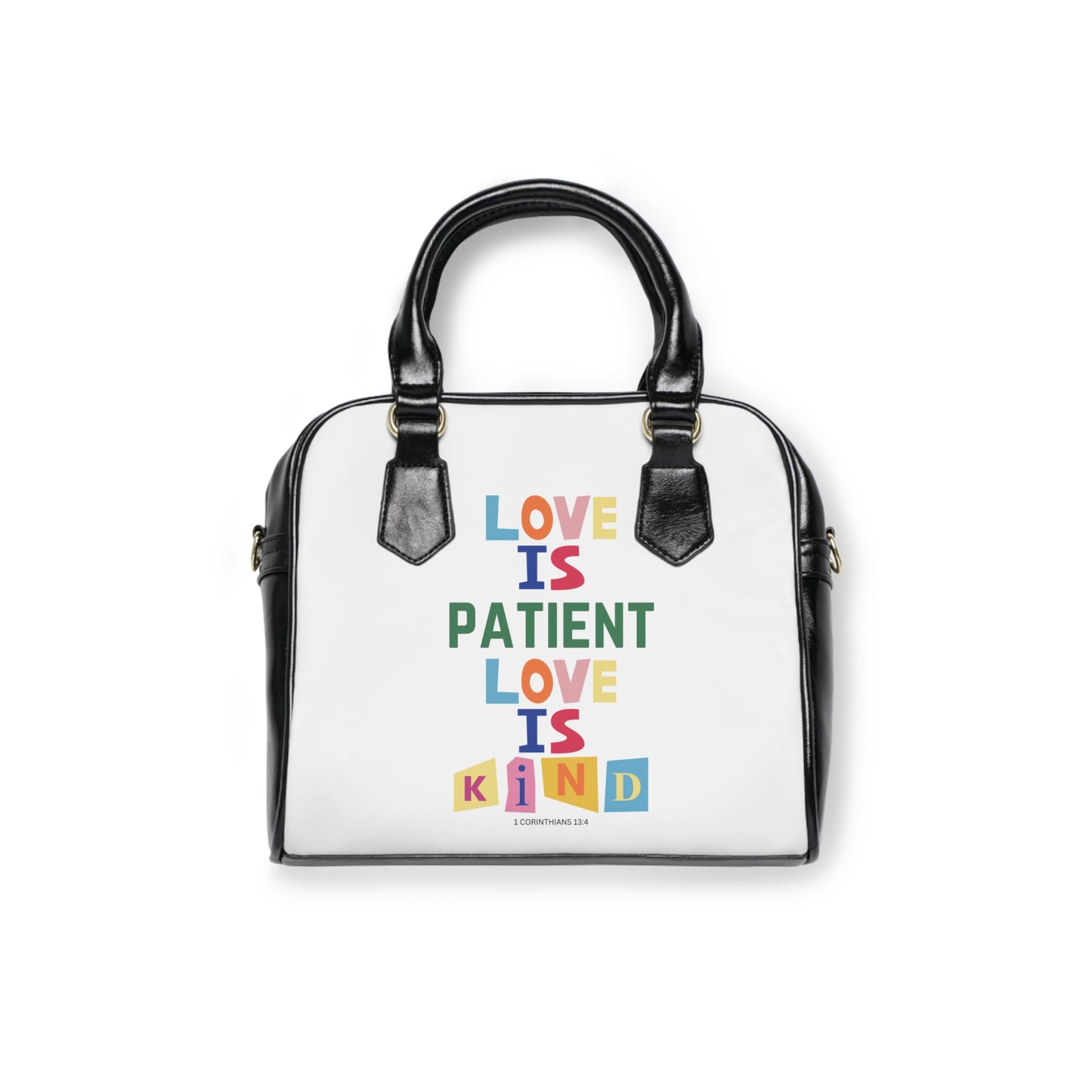 The Godly Lily Pads "Love is Patient" leather shoulder handbag - everyday carryall