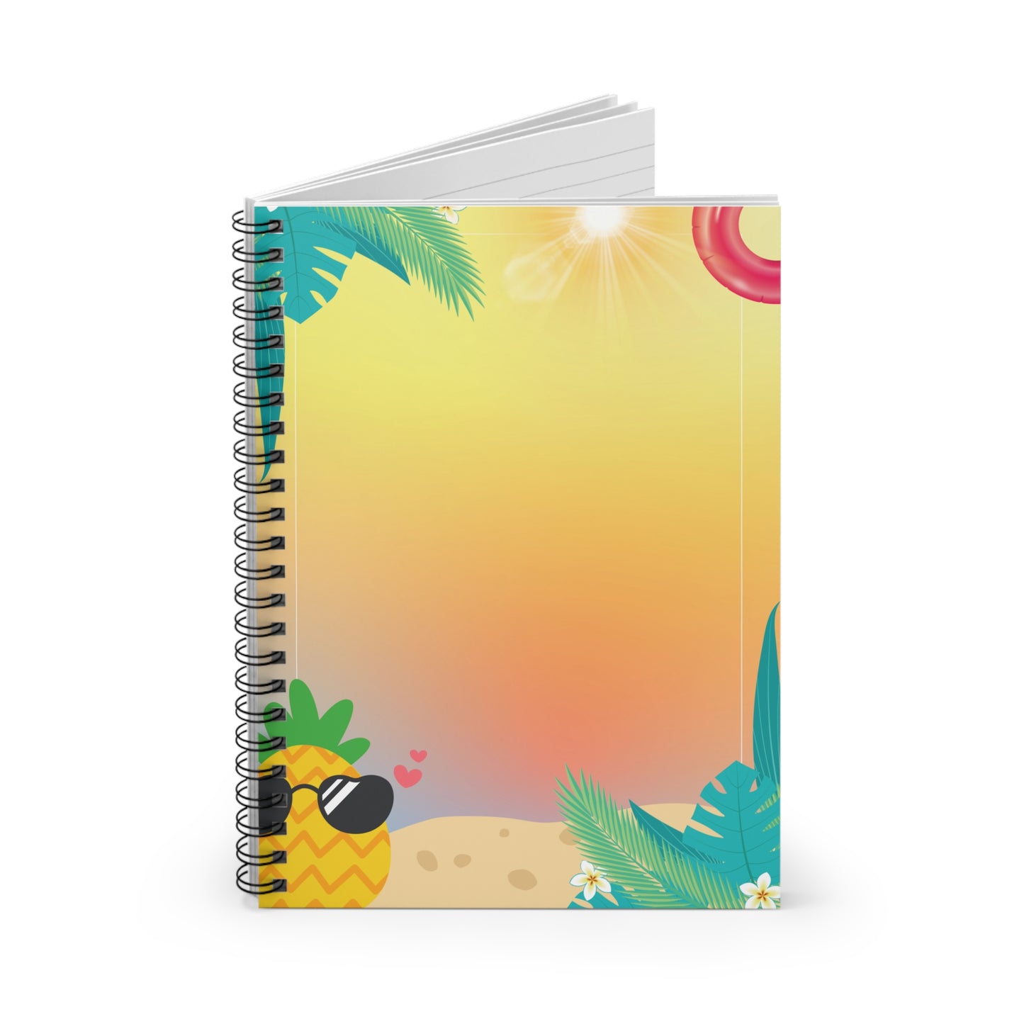 The Godly Lily Pads Tropical Pineapple Spiral Notebook - Ruled Line, Summer Journal, Beach Diary, Travel Planner, Cute Stationery, Gift for Students