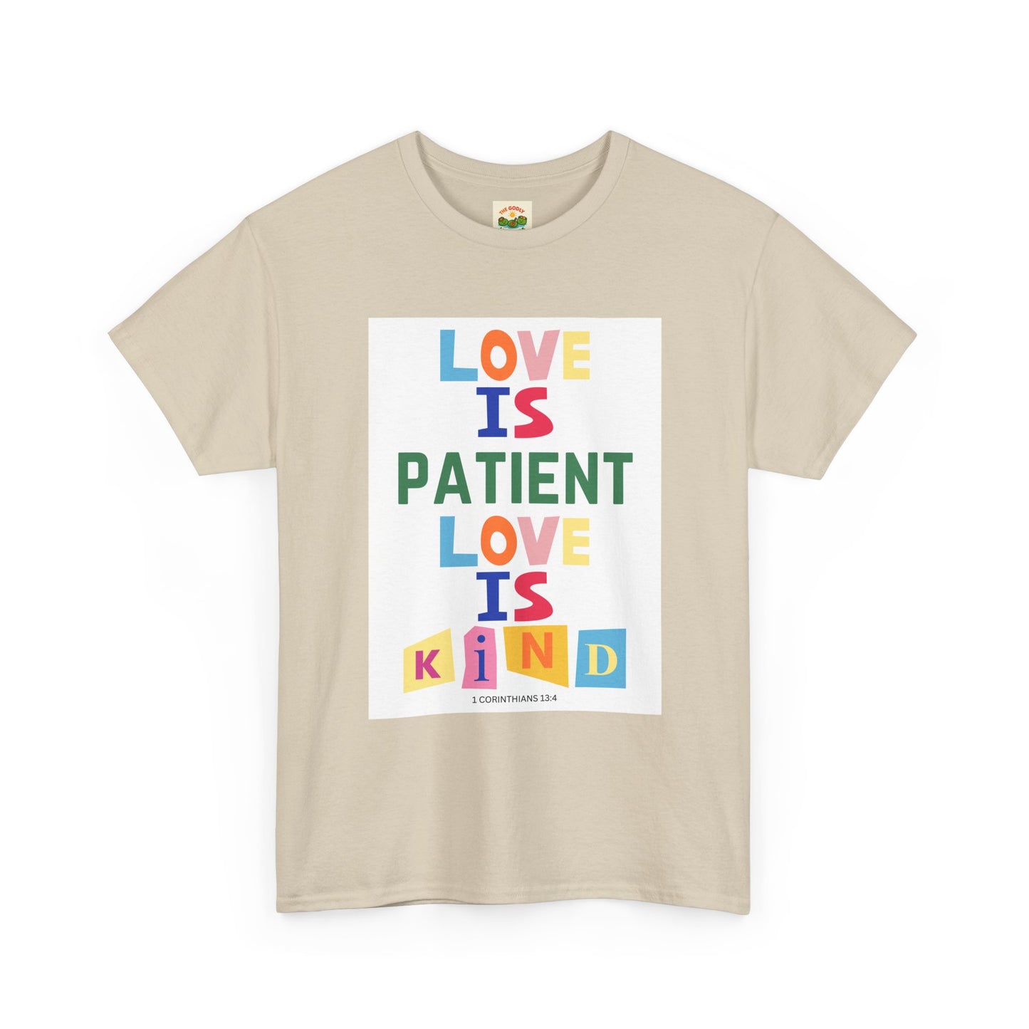 The Godly Lily Pads Unisex "Love is Patient" Heavy Cotton Tee with Inspirational Message