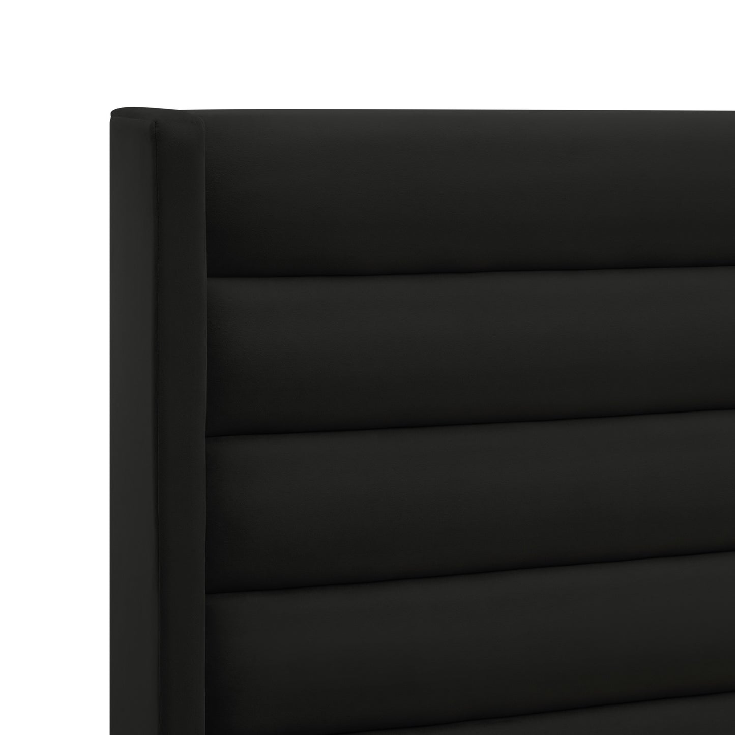Black Velvet Upholstered Full Bed Frame