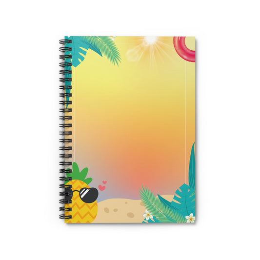 The Godly Lily Pads Tropical Pineapple Spiral Notebook - Ruled Line, Summer Journal, Beach Diary, Travel Planner, Cute Stationery, Gift for Students