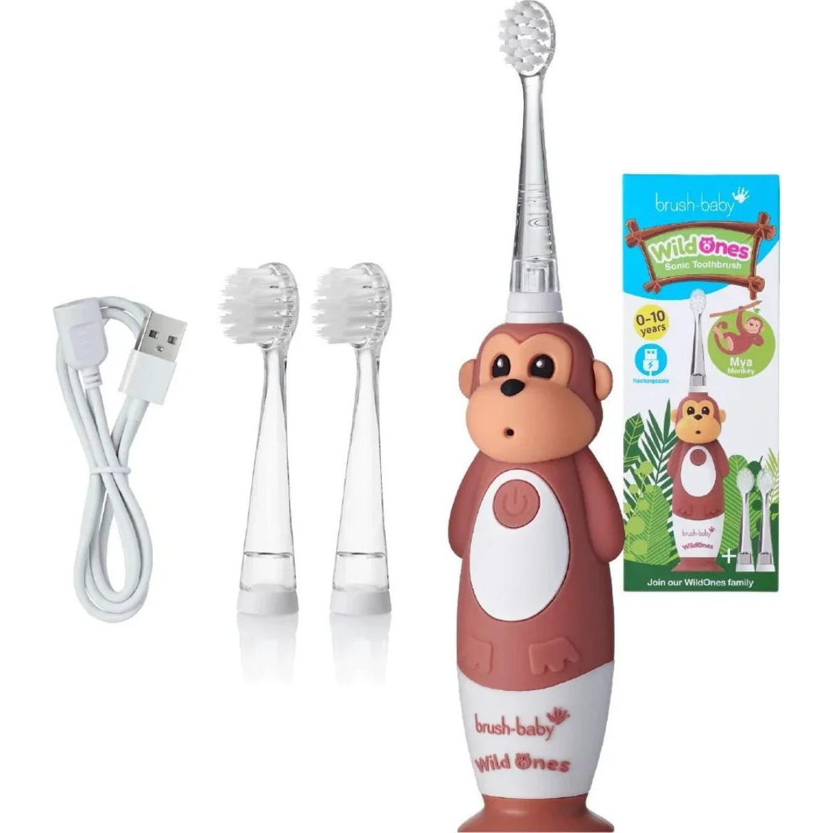 Baby Tooth Brush- WildOnes - Playful Monkey design