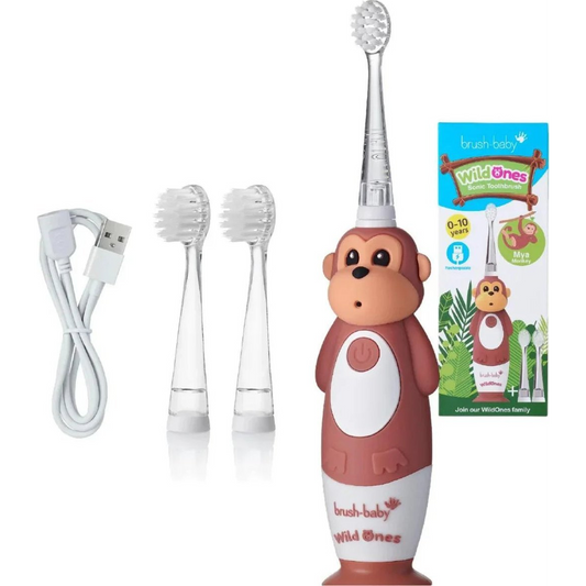 Baby Tooth Brush- WildOnes - Playful Monkey design