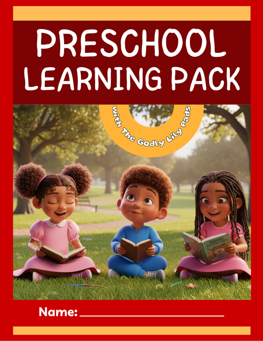 Back to School Preschool Adventures Learning Pack Worksheets with The Godly Lily Pads