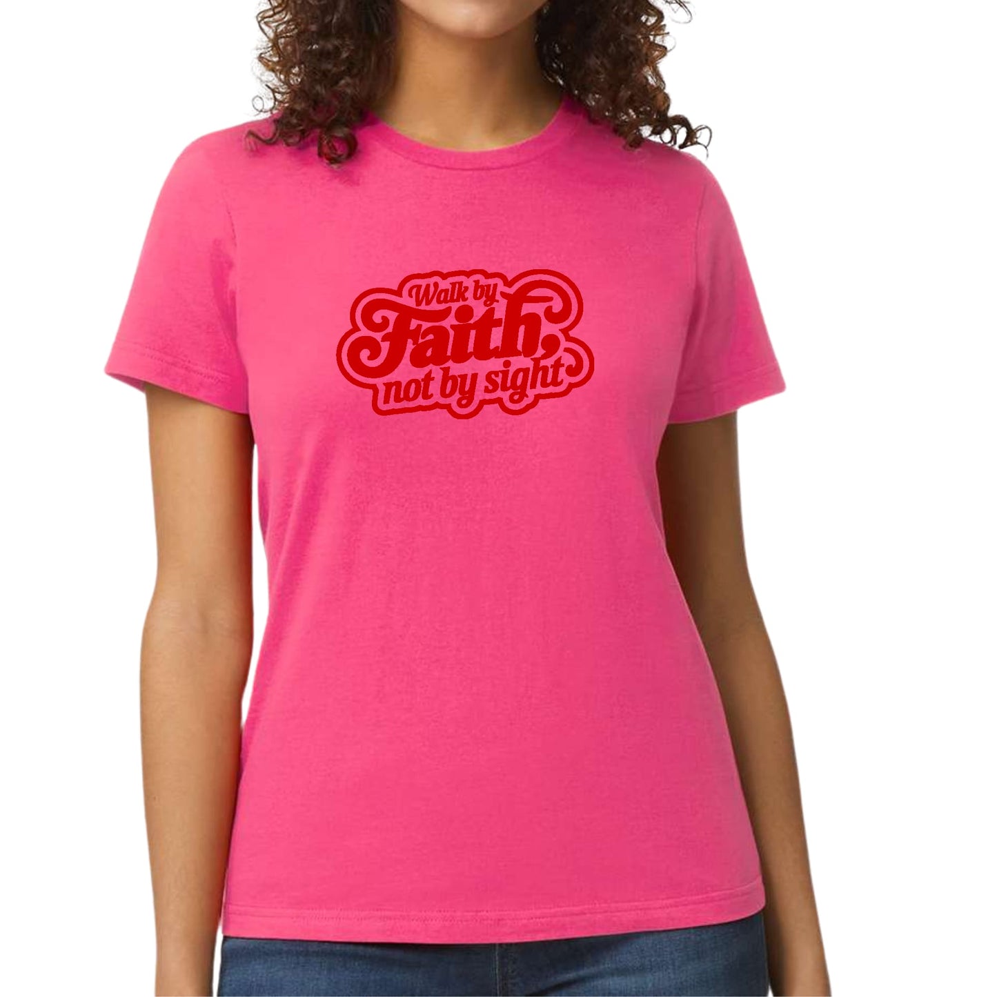 Womens Graphic T-shirt - Walk by Faith - Not by Sight