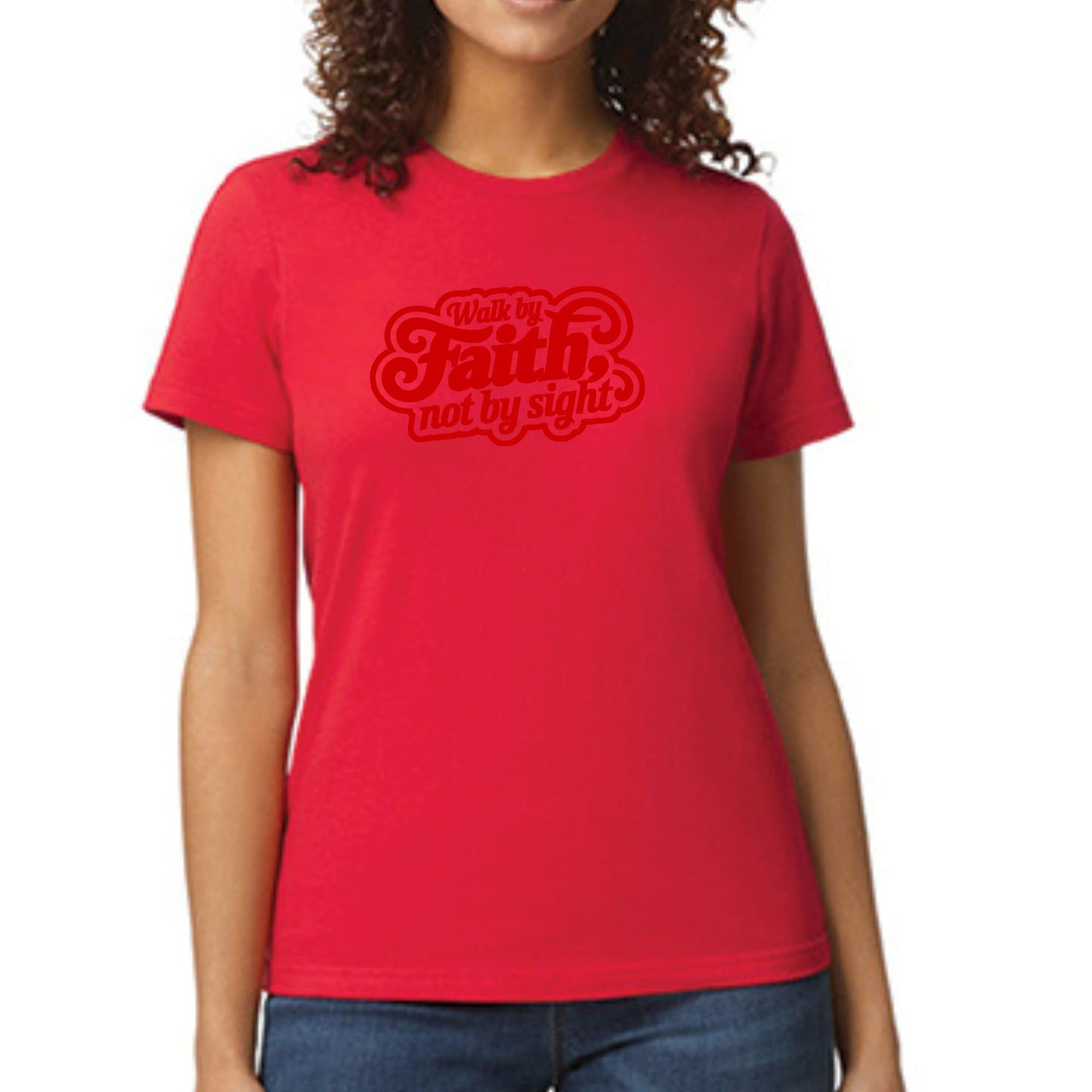 Womens Graphic T-shirt - Walk by Faith - Not by Sight